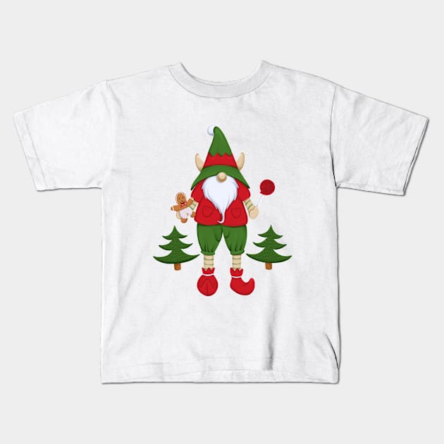 Christmas gnome Kids T-Shirt by Torrika